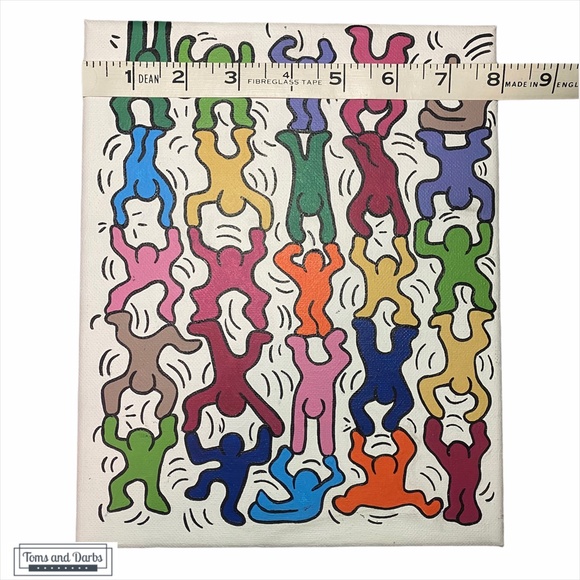 Hand Painted Keith Haring Inspired Acrobat - Picture 2 of 3